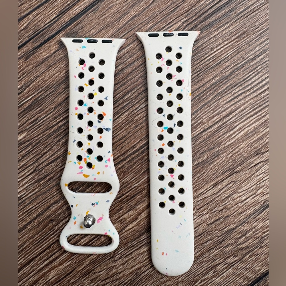 White Confetti Sport Silicone Watch Band for Smartwatches